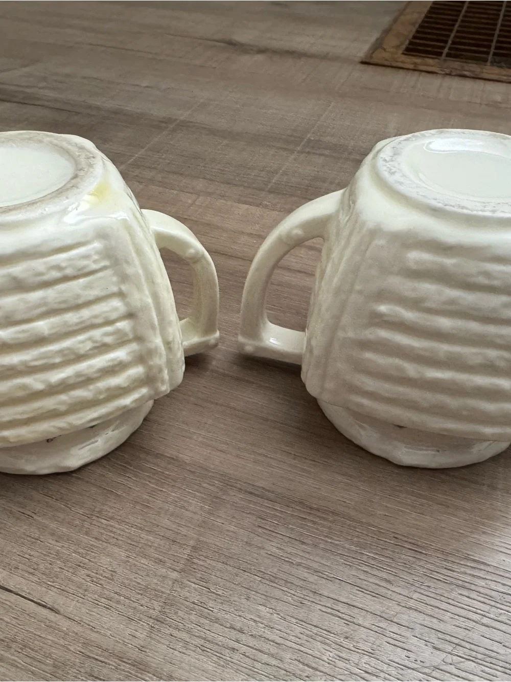 Vintage Porcelier Vitreous China Teapots Set of 2 Cottagecore Cream